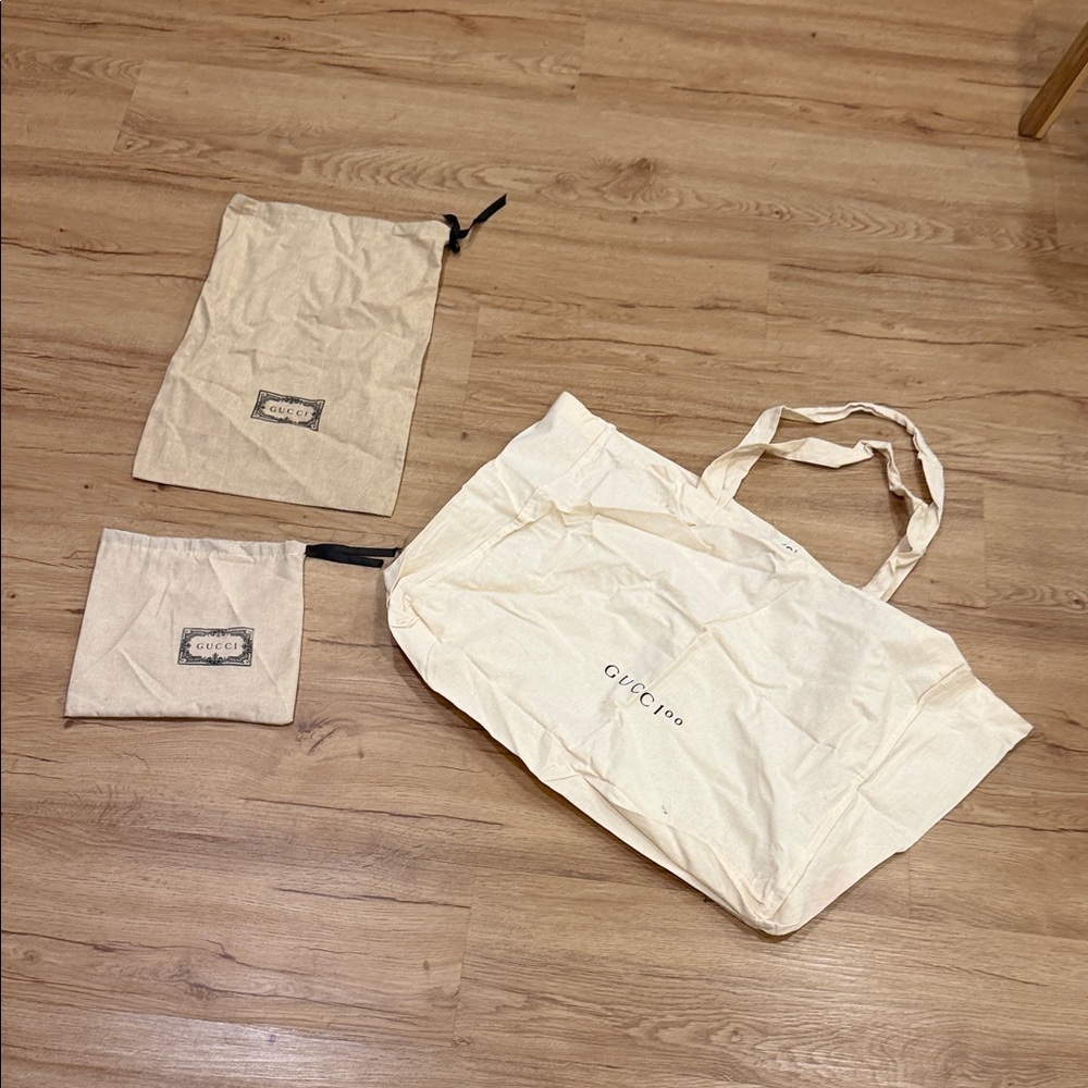 Gucci Cream Tote with Dust Bags